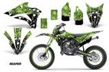 Graphics Kit Decal Wrap + # Plates For Kawasaki KX85 KX100 2014-2018 REAPER GREEN