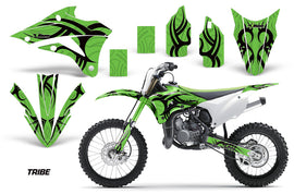 Dirt Bike Graphics Kit Decal Wrap For Kawasaki KX85 KX100 2014-2018 TRIBE BLACK GREEN-atv motorcycle utv parts accessories gear helmets jackets gloves pantsAll Terrain Depot