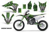 Dirt Bike Graphics Kit Decal Wrap For Kawasaki KX85 KX100 2014-2018 WIDOW BLACK GREEN