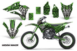 Graphics Kit Decal Wrap + # Plates For Kawasaki KX85 KX100 2014-2018 WIDOW BLACK GREEN
