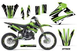 Graphics Kit Decal Wrap + # Plates For Kawasaki KX85 KX100 2001-2013 ATTACK GREEN-atv motorcycle utv parts accessories gear helmets jackets gloves pantsAll Terrain Depot