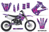 Dirt Bike Graphics Kit Decal Wrap For Kawasaki KX85 KX100 2001-2013 BUTTERFLIES PINK PURPLE