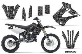 Dirt Bike Graphics Kit Decal Wrap For Kawasaki KX85 KX100 2001-2013 DIGICAMO BLACK-atv motorcycle utv parts accessories gear helmets jackets gloves pantsAll Terrain Depot