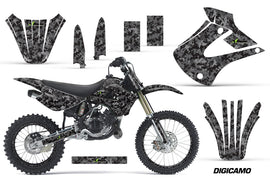 Graphics Kit Decal Wrap + # Plates For Kawasaki KX85 KX100 2001-2013 DIGICAMO BLACK-atv motorcycle utv parts accessories gear helmets jackets gloves pantsAll Terrain Depot