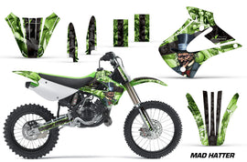 Dirt Bike Graphics Kit Decal Wrap For Kawasaki KX85 KX100 2001-2013 HATTER GREEN BLACK-atv motorcycle utv parts accessories gear helmets jackets gloves pantsAll Terrain Depot