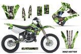 Dirt Bike Graphics Kit Decal Wrap For Kawasaki KX85 KX100 2001-2013 HATTER GREEN SILVER