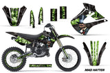 Graphics Kit Decal Wrap + # Plates For Kawasaki KX85 KX100 2001-2013 HATTER BLACK GREEN