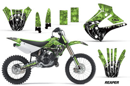 Dirt Bike Graphics Kit Decal Wrap For Kawasaki KX85 KX100 2001-2013 REAPER GREEN-atv motorcycle utv parts accessories gear helmets jackets gloves pantsAll Terrain Depot
