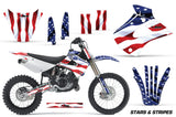 Dirt Bike Graphics Kit Decal Wrap For Kawasaki KX85 KX100 2001-2013 USA FLAG