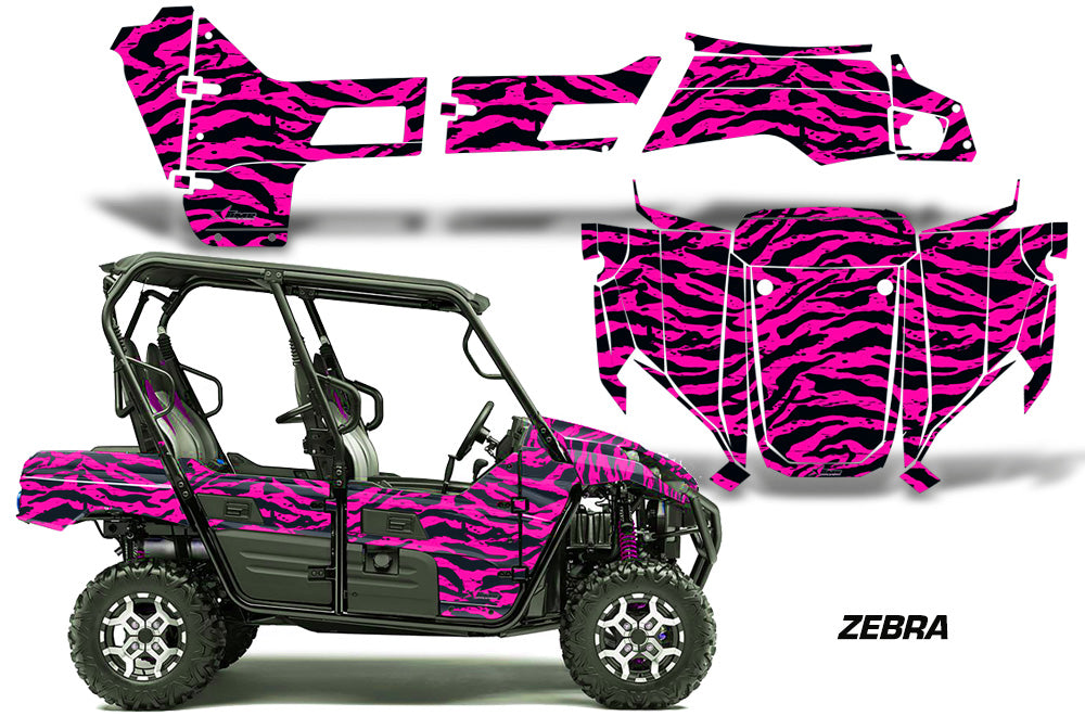 UTV Graphics Kit Decal Sticker Wrap For Kawasaki Teryx4 800 2016-2018 ZEBRA PINK-atv motorcycle utv parts accessories gear helmets jackets gloves pantsAll Terrain Depot