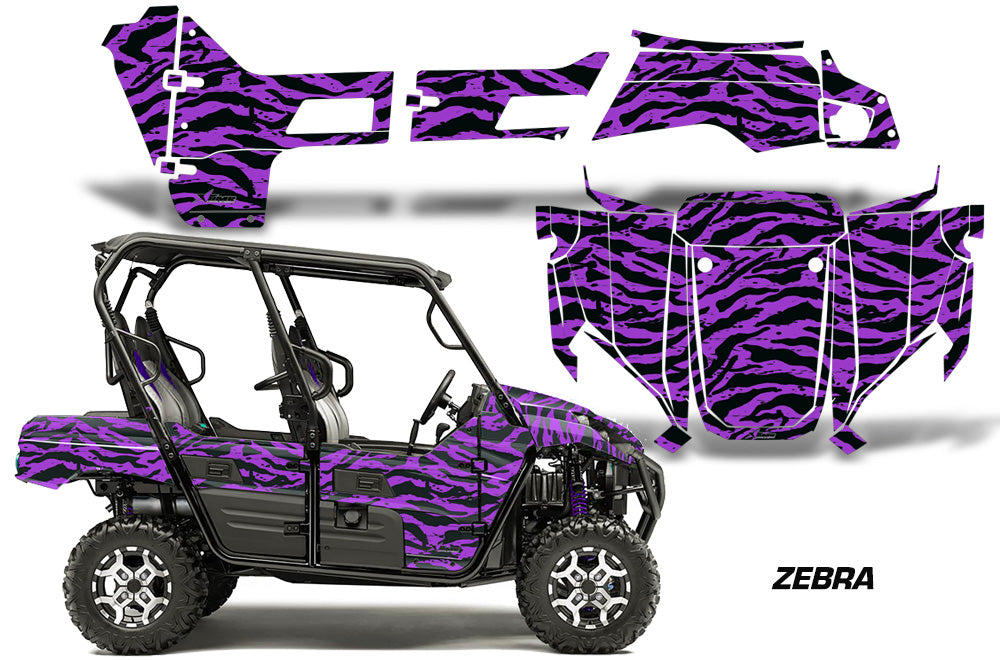 UTV Graphics Kit Decal Sticker Wrap For Kawasaki Teryx4 800 2016-2018 ZEBRA PURPLE-atv motorcycle utv parts accessories gear helmets jackets gloves pantsAll Terrain Depot