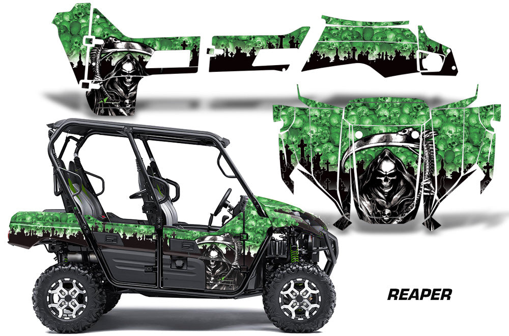 UTV Graphics Kit Decal Sticker Wrap For Kawasaki Teryx4 800 2016-2018 REAPER GREEN-atv motorcycle utv parts accessories gear helmets jackets gloves pantsAll Terrain Depot