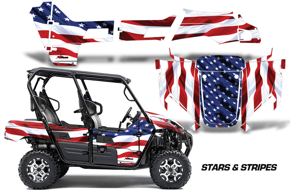 UTV Graphics Kit Decal Sticker Wrap For Kawasaki Teryx4 800 2016-2018 USA FLAG-atv motorcycle utv parts accessories gear helmets jackets gloves pantsAll Terrain Depot
