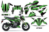 Dirt Bike Graphics Kit Decal Sticker Wrap For Kawasaki Z125 PRO 2017-2018 ATTACK GREEN