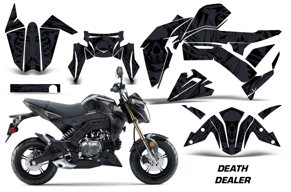 Dirt Bike Graphics Kit Decal Sticker Wrap For Kawasaki Z125 PRO 2017-2018 DEATH DEALER-atv motorcycle utv parts accessories gear helmets jackets gloves pantsAll Terrain Depot
