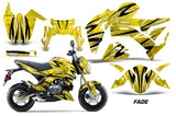 Dirt Bike Graphics Kit Decal Sticker Wrap For Kawasaki Z125 PRO 2017-2018 FADE YELLOW
