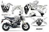 Dirt Bike Graphics Kit Decal Sticker Wrap For Kawasaki Z125 PRO 2017-2018 REAPER WHITE