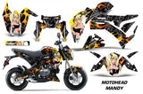 Dirt Bike Graphics Kit Decal Sticker Wrap For Kawasaki Z125 PRO 2017-2018 MOTO MANDY BLACK