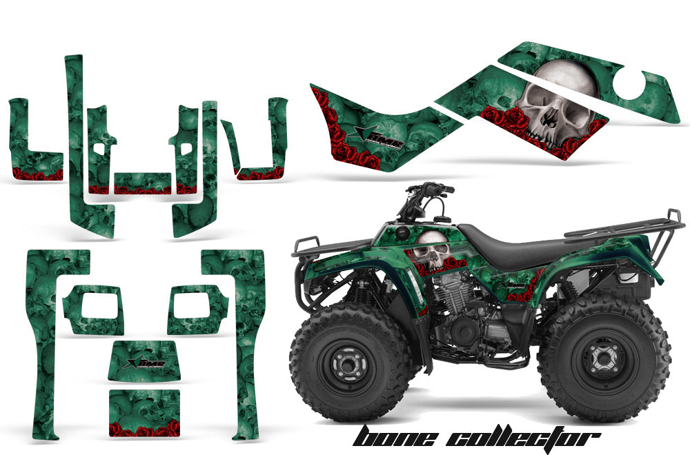 ATV Graphics Kit Quad Decal Sticker Wrap For Kawasaki Bayou 250 2003-2011 BONES GREEN-atv motorcycle utv parts accessories gear helmets jackets gloves pantsAll Terrain Depot