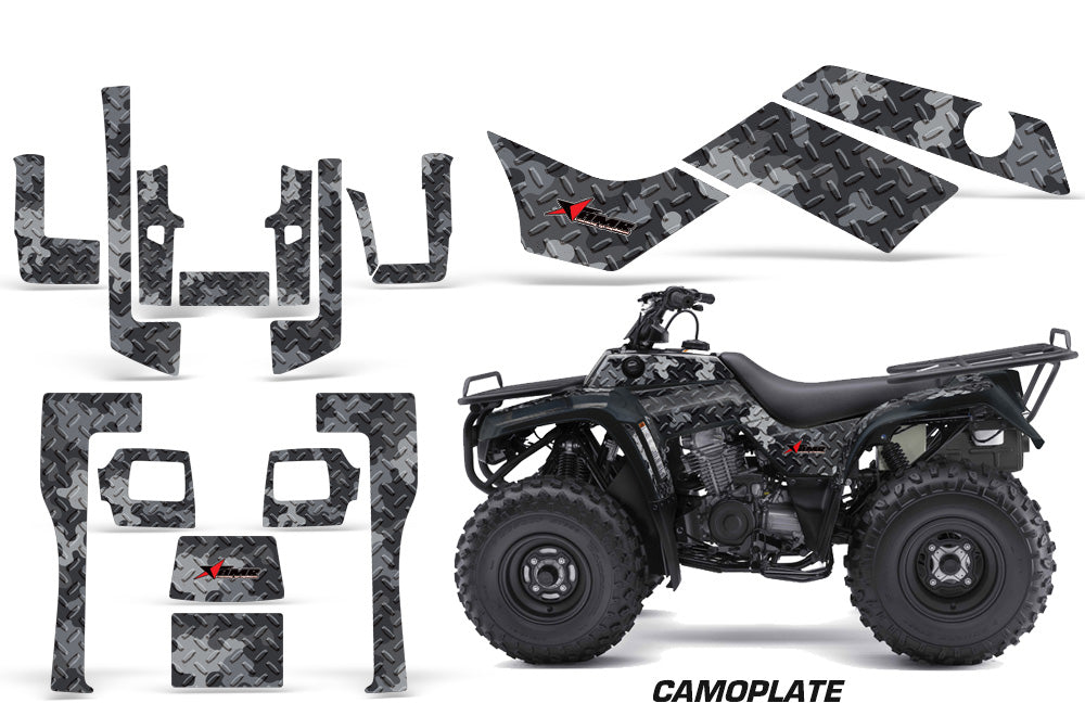 ATV Graphics Kit Quad Decal Sticker Wrap For Kawasaki Bayou 250 2003-2011 CAMOPLATE BLACK-atv motorcycle utv parts accessories gear helmets jackets gloves pantsAll Terrain Depot