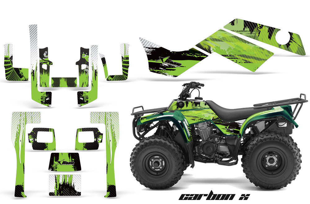 ATV Graphics Kit Quad Decal Sticker Wrap For Kawasaki Bayou 250 2003-2011 CARBONX BLACK GREEN-atv motorcycle utv parts accessories gear helmets jackets gloves pantsAll Terrain Depot