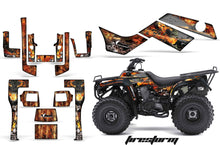 Load image into Gallery viewer, ATV Graphics Kit Quad Decal Sticker Wrap For Kawasaki Bayou 250 2003-2011 FIRESTORM BLACK-atv motorcycle utv parts accessories gear helmets jackets gloves pantsAll Terrain Depot