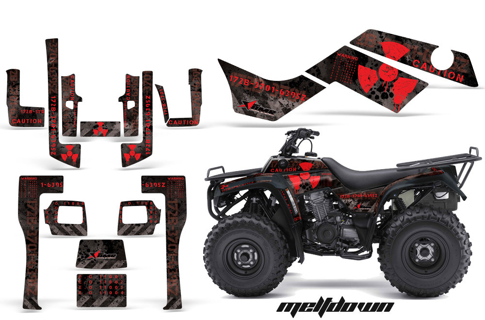 ATV Graphics Kit Quad Decal Sticker Wrap For Kawasaki Bayou 250 2003-2011 MELTDOWN RED BLACK-atv motorcycle utv parts accessories gear helmets jackets gloves pantsAll Terrain Depot