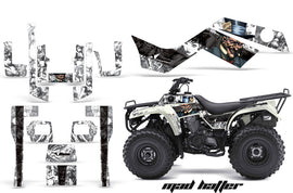 ATV Graphics Kit Quad Decal Sticker Wrap For Kawasaki Bayou 250 2003-2011 HATTER WHITE BLACK-atv motorcycle utv parts accessories gear helmets jackets gloves pantsAll Terrain Depot