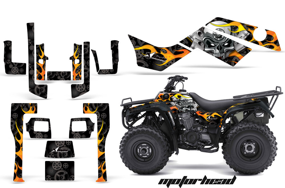 ATV Graphics Kit Quad Decal Sticker Wrap For Kawasaki Bayou 250 2003-2011 MOTORHEAD BLACK-atv motorcycle utv parts accessories gear helmets jackets gloves pantsAll Terrain Depot