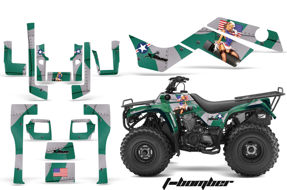 ATV Graphics Kit Quad Decal Sticker Wrap For Kawasaki Bayou 250 2003-2011 TBOMBER GREEN-atv motorcycle utv parts accessories gear helmets jackets gloves pantsAll Terrain Depot