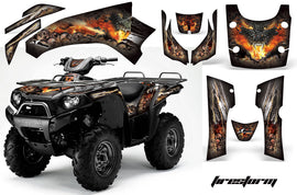 ATV Graphics Kit Quad Decal Wrap For Kawasaki Brute Force 750i 2005-2011 FIRESTORM BLACK-atv motorcycle utv parts accessories gear helmets jackets gloves pantsAll Terrain Depot
