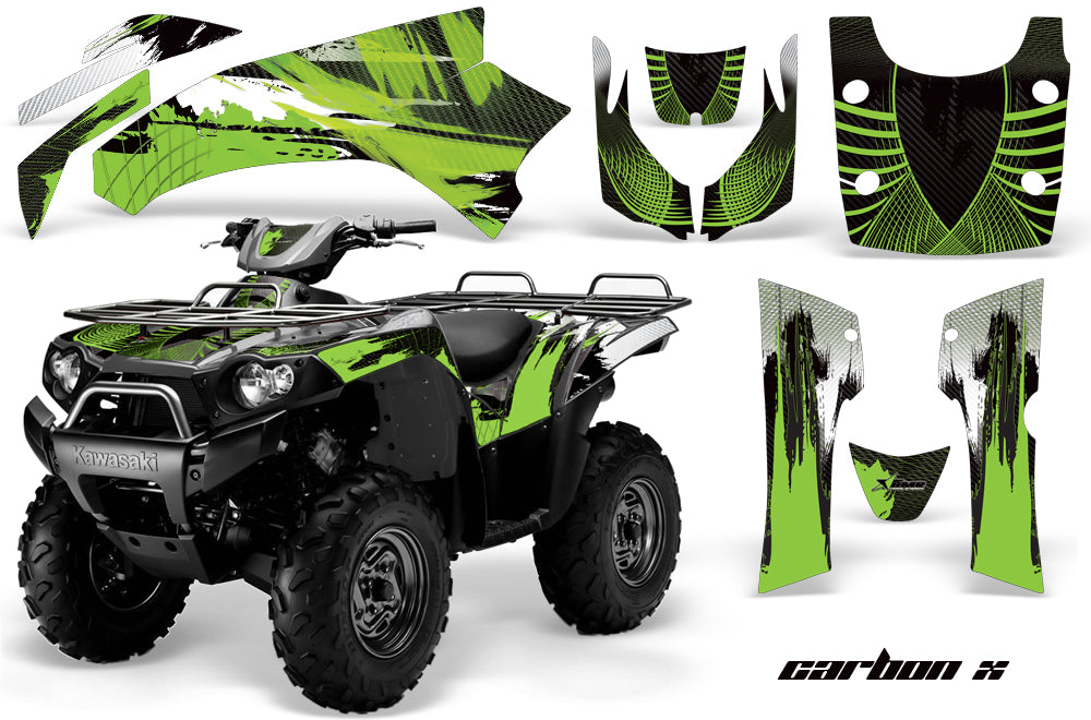 ATV Graphics Kit Quad Decal Wrap For Kawasaki Brute Force 650i 2004-2012 CARBONX GREEN-atv motorcycle utv parts accessories gear helmets jackets gloves pantsAll Terrain Depot
