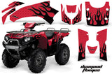 ATV Graphics Kit Quad Decal Wrap For Kawasaki Brute Force 650i 2004-2012 DIAMOND FLAMES BLACK RED