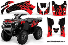 Load image into Gallery viewer, ATV Graphics Kit Quad Decal Wrap For Kawasaki Brute Force 650i 2004-2012 DIAMOND FLAMES RED BLACK-atv motorcycle utv parts accessories gear helmets jackets gloves pantsAll Terrain Depot