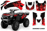ATV Graphics Kit Quad Decal Wrap For Kawasaki Brute Force 750i 2005-2011 DIAMOND FLAMES RED BLACK
