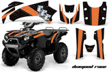 ATV Graphics Kit Quad Decal Wrap For Kawasaki Brute Force 750i 2005-2011 DIAMOND RACE ORANGE BLACK