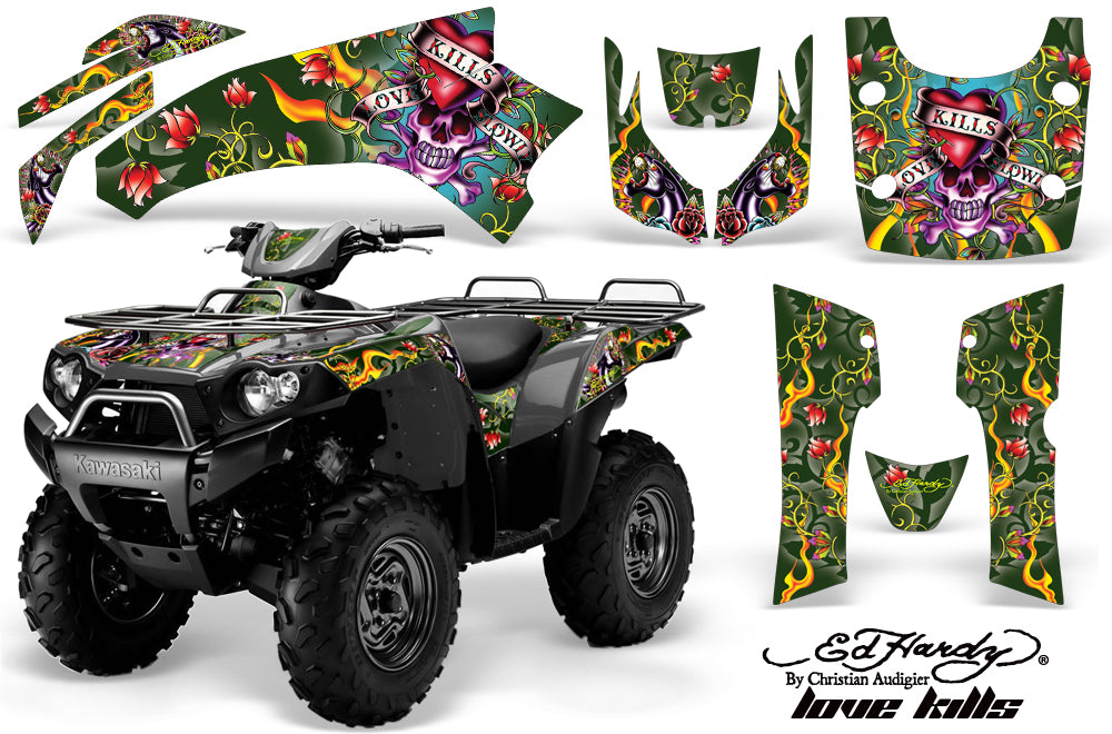 ATV Graphics Kit Quad Decal Wrap For Kawasaki Brute Force 650i 2004-2012 EDHLK GREEN-atv motorcycle utv parts accessories gear helmets jackets gloves pantsAll Terrain Depot