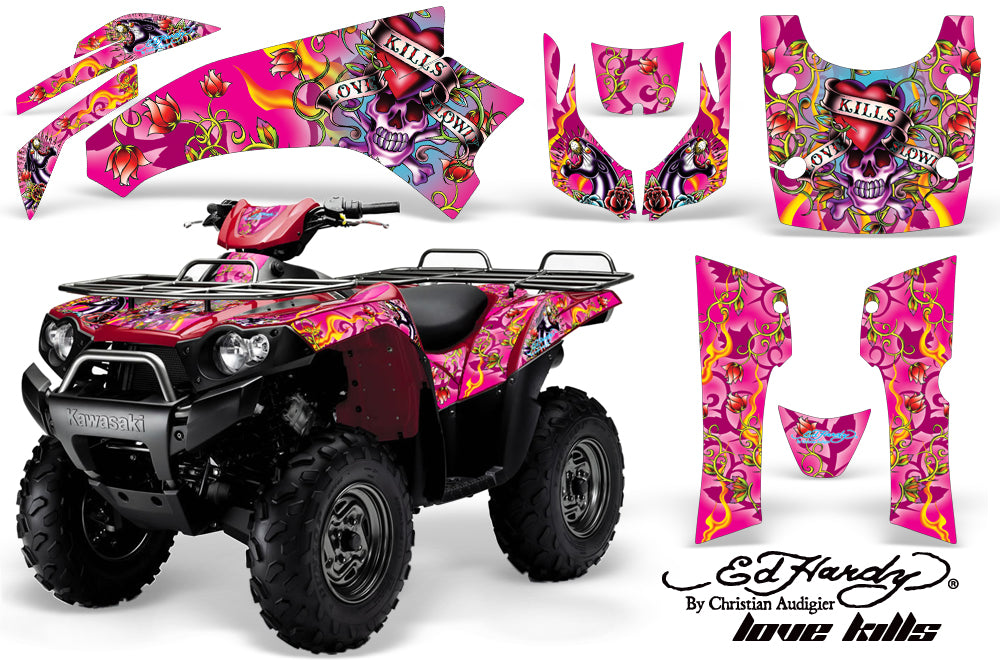 ATV Graphics Kit Quad Decal Wrap For Kawasaki Brute Force 750i 2005-2011 EDHLK PINK-atv motorcycle utv parts accessories gear helmets jackets gloves pantsAll Terrain Depot