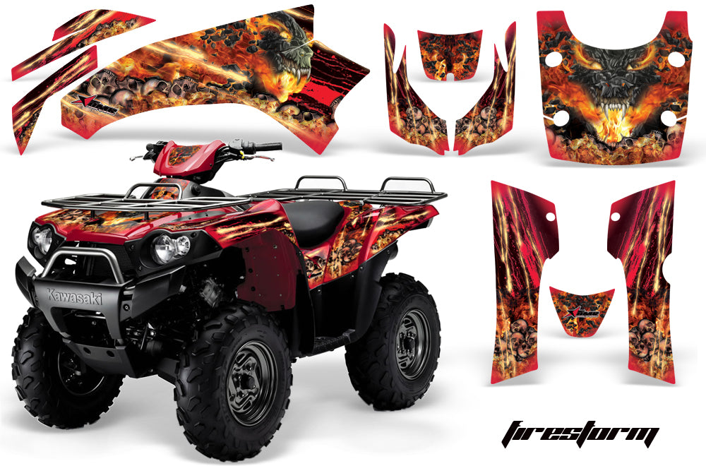 ATV Graphics Kit Quad Decal Wrap For Kawasaki Brute Force 650i 2004-2012 FIRESTORM RED-atv motorcycle utv parts accessories gear helmets jackets gloves pantsAll Terrain Depot