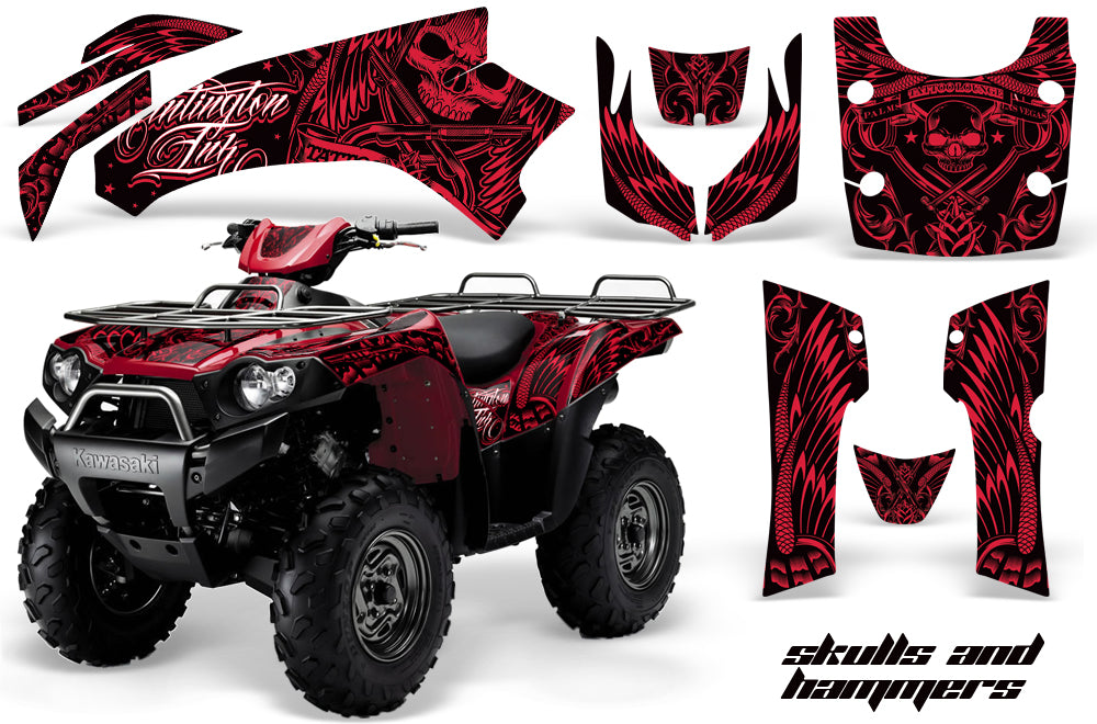 ATV Graphics Kit Quad Decal Wrap For Kawasaki Brute Force 650i 2004-2012 HISH RED-atv motorcycle utv parts accessories gear helmets jackets gloves pantsAll Terrain Depot