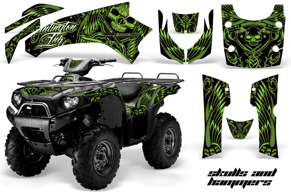 ATV Graphics Kit Quad Decal Wrap For Kawasaki Brute Force 650i 2004-2012 HISH GREEN-atv motorcycle utv parts accessories gear helmets jackets gloves pantsAll Terrain Depot