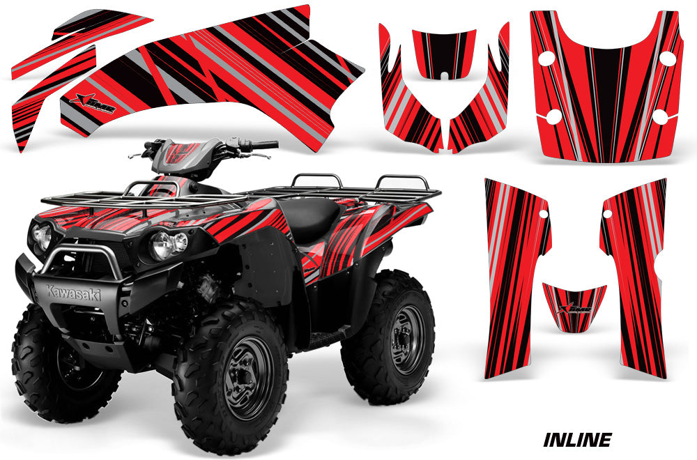 ATV Graphics Kit Quad Decal Wrap For Kawasaki Brute Force 750i 2005-2011 INLINE RED BLACK-atv motorcycle utv parts accessories gear helmets jackets gloves pantsAll Terrain Depot