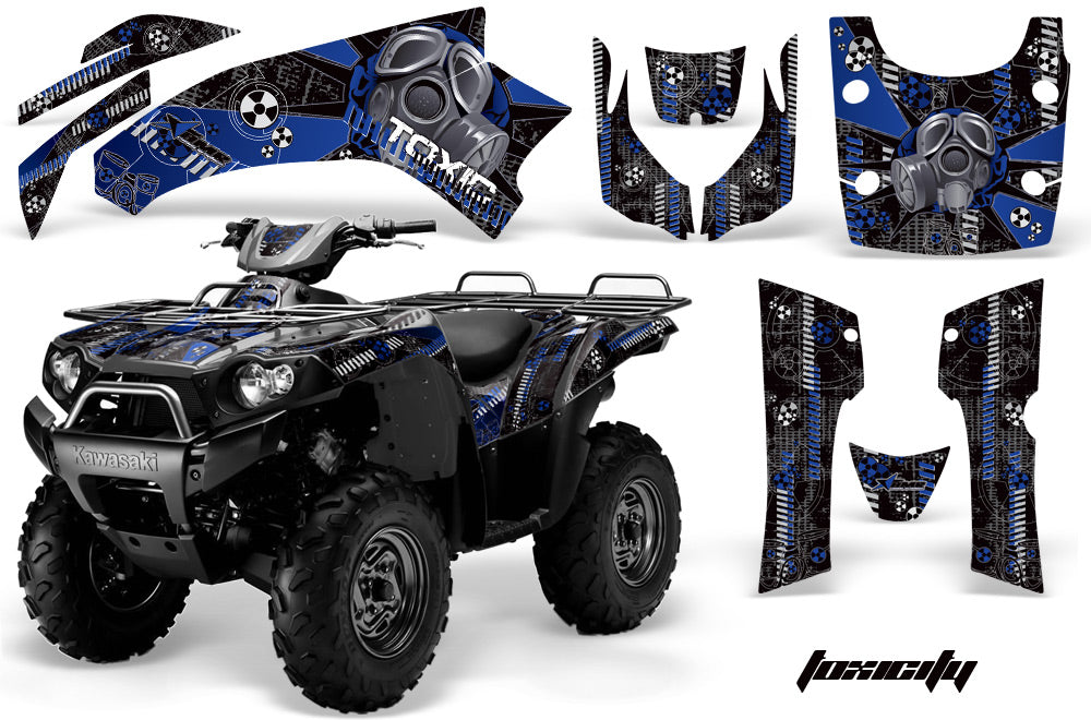 ATV Graphics Kit Quad Decal Wrap For Kawasaki Brute Force 650i 2004-2012 TOXIC BLUE BLACK-atv motorcycle utv parts accessories gear helmets jackets gloves pantsAll Terrain Depot