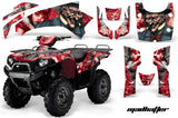 ATV Graphics Kit Quad Decal Wrap For Kawasaki Brute Force 750i 2005-2011 HATTER SILVER RED