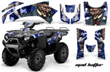 ATV Graphics Kit Quad Decal Wrap For Kawasaki Brute Force 650i 2004-2012 HATTER SILVER BLUE