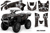 ATV Graphics Kit Quad Decal Wrap For Kawasaki Brute Force 750i 2005-2011 MELTDOWN SILVER BLACK
