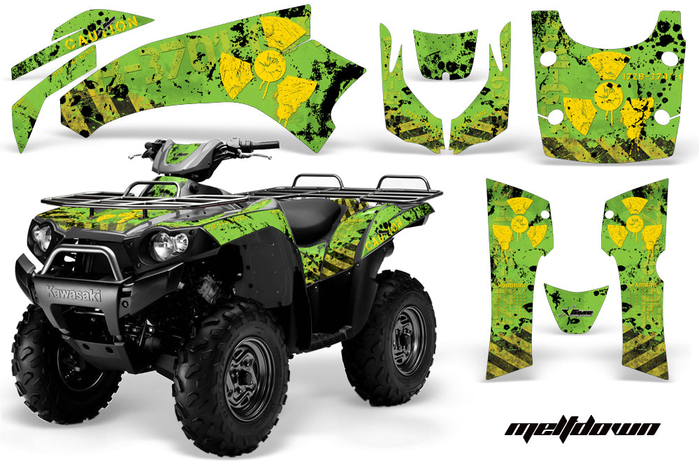 ATV Graphics Kit Quad Decal Wrap For Kawasaki Brute Force 650i 2004-2012 MELTDOWN YELLOW GREEN-atv motorcycle utv parts accessories gear helmets jackets gloves pantsAll Terrain Depot