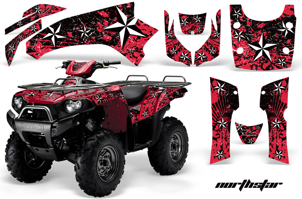 ATV Graphics Kit Quad Decal Wrap For Kawasaki Brute Force 650i 2004-2012 NORTHSTAR RED-atv motorcycle utv parts accessories gear helmets jackets gloves pantsAll Terrain Depot