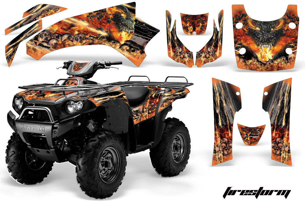 ATV Graphics Kit Quad Decal Wrap For Kawasaki Brute Force 650i 2004-2012 FIRESTORM ORANGE-atv motorcycle utv parts accessories gear helmets jackets gloves pantsAll Terrain Depot