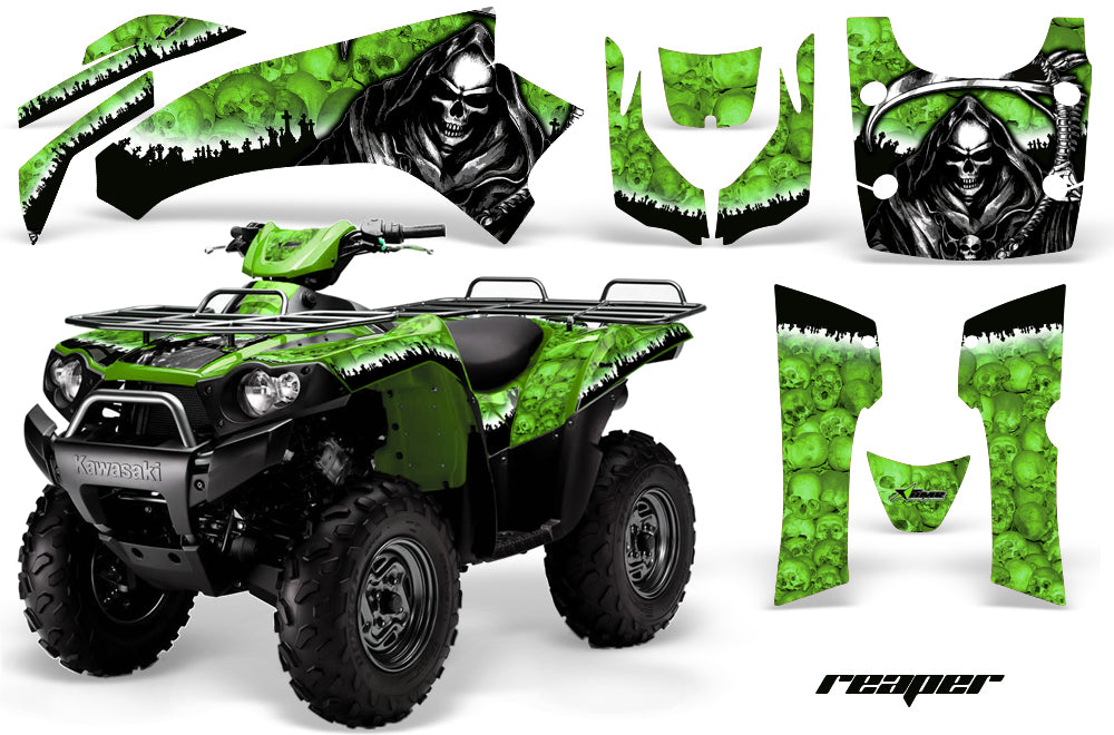 ATV Graphics Kit Quad Decal Wrap For Kawasaki Brute Force 650i 2004-2012 REAPER GREEN-atv motorcycle utv parts accessories gear helmets jackets gloves pantsAll Terrain Depot